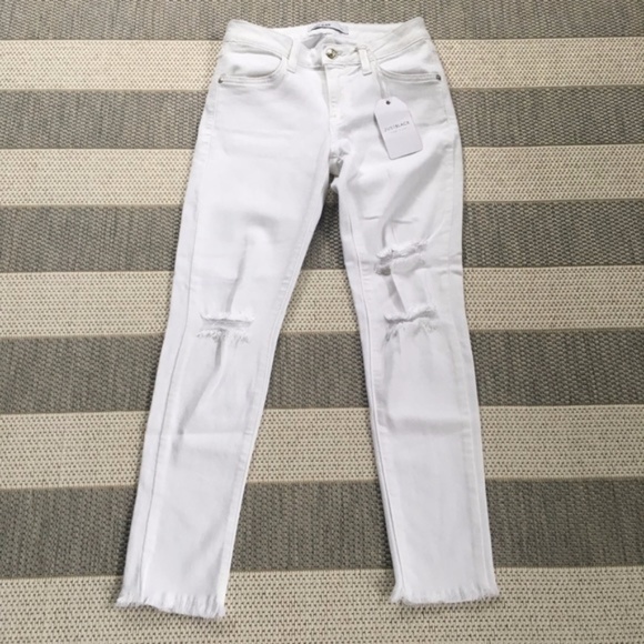 NWT White Distressed Skinny Jeans Size 26 - Picture 3 of 4